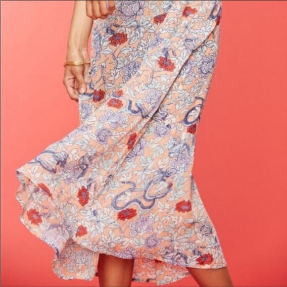 Roller Rabbit Issa Floral Midi Dress Sz S - Picture 9 of 9